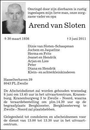 Arend van Sloten, de klompenman.